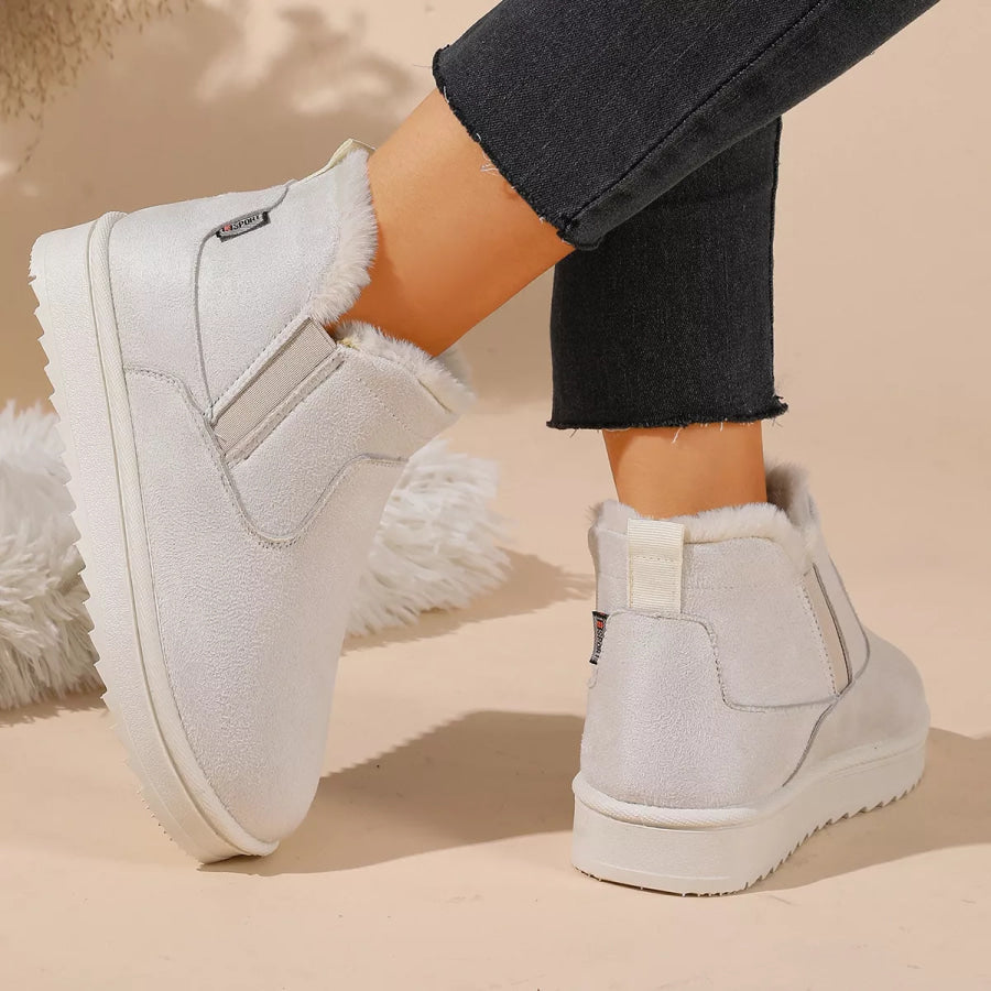 Plush Lined Winter Ankle Boots Apparel and Accessories