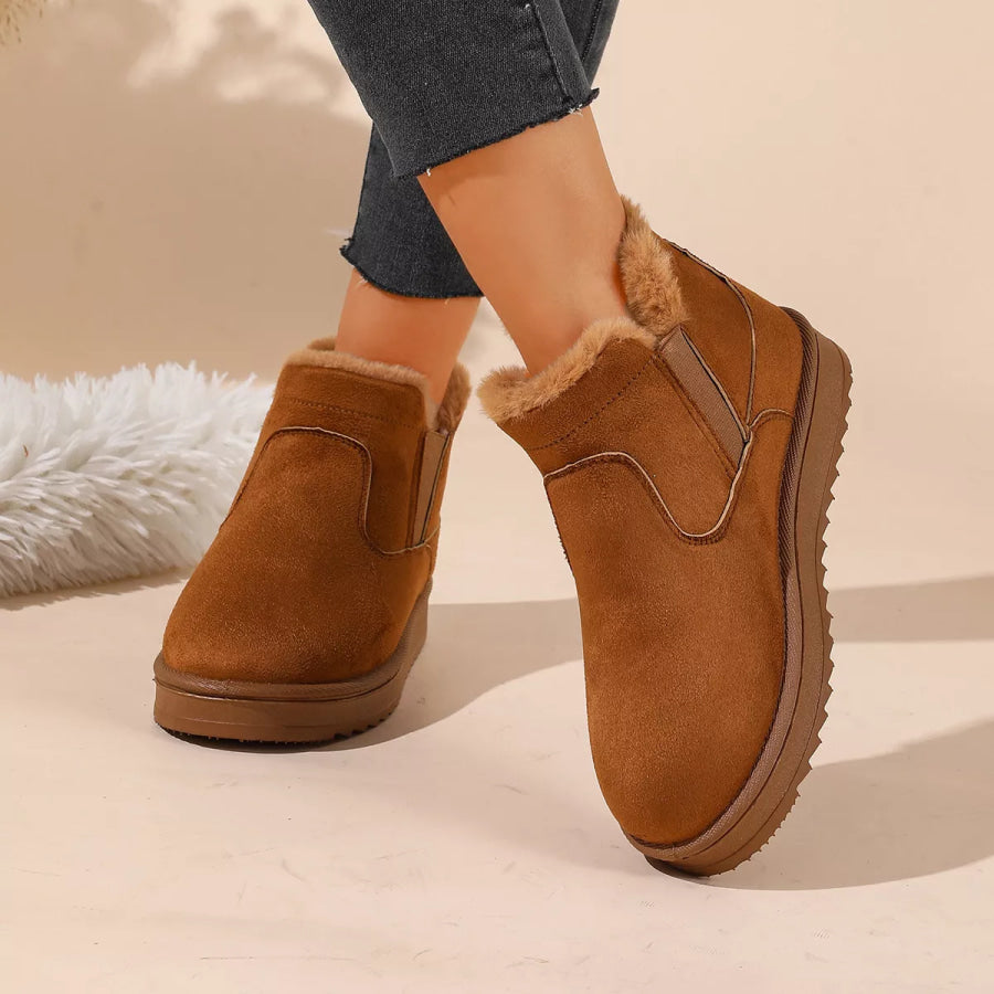 Plush Lined Winter Ankle Boots Apparel and Accessories