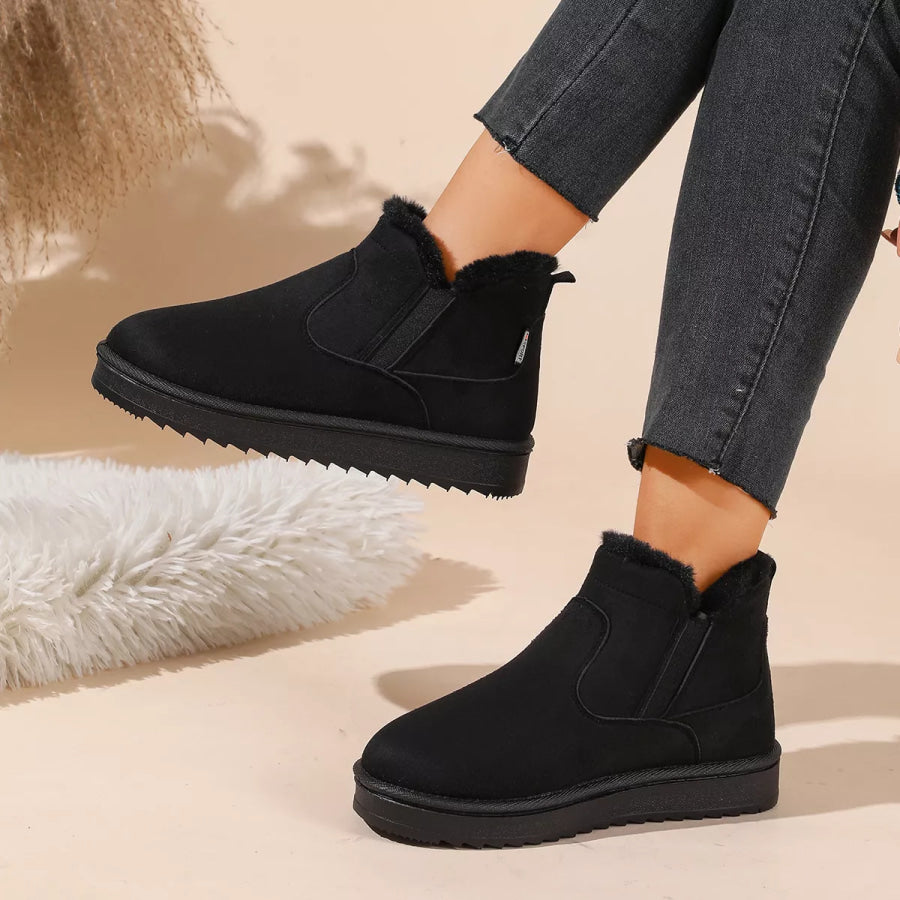 Plush Lined Winter Ankle Boots Apparel and Accessories