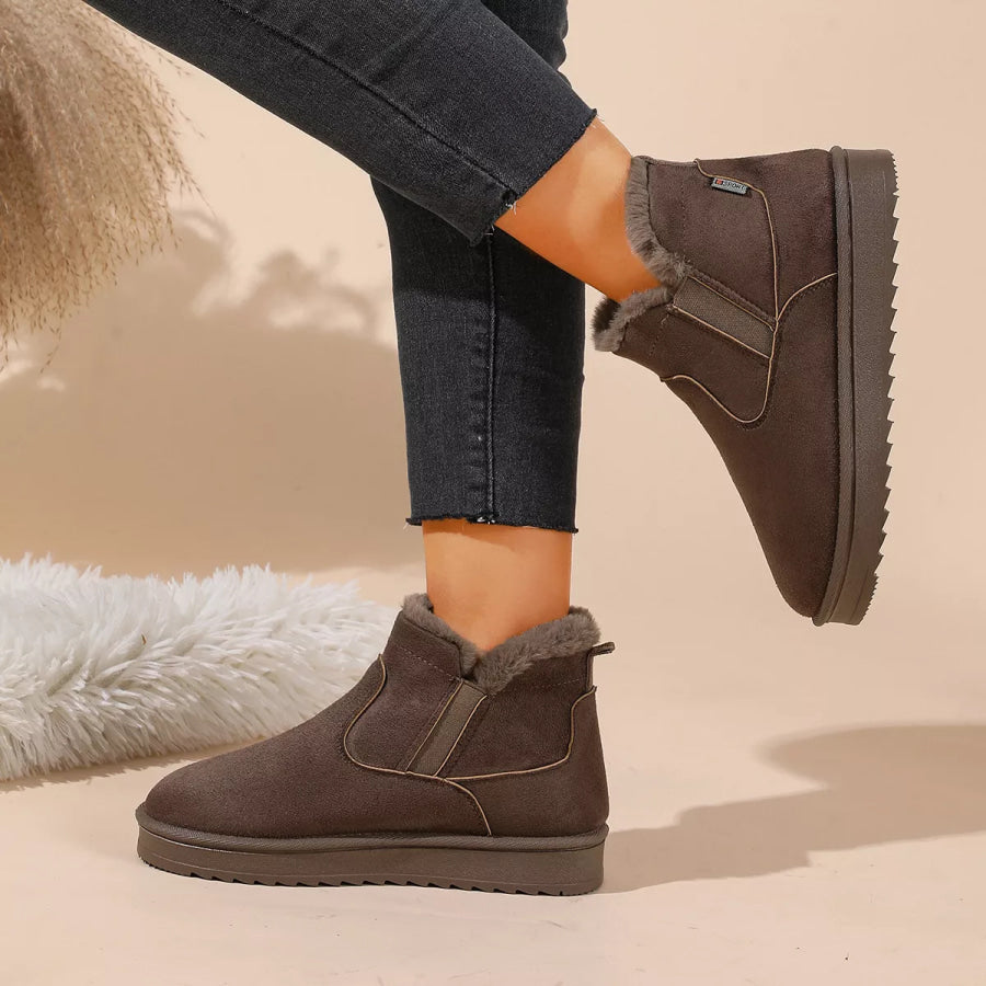 Plush Lined Winter Ankle Boots Apparel and Accessories