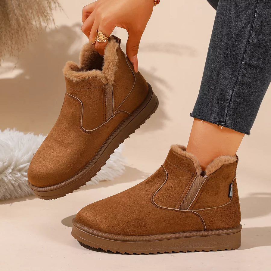 Plush Lined Winter Ankle Boots Apparel and Accessories