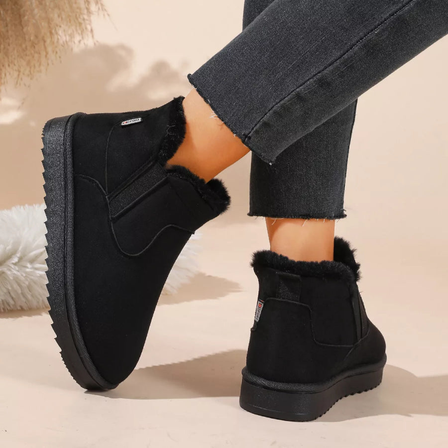 Plush Lined Winter Ankle Boots Apparel and Accessories