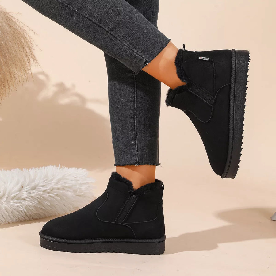 Plush Lined Winter Ankle Boots Apparel and Accessories