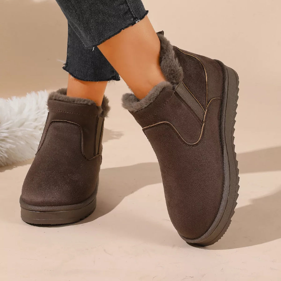 Plush Lined Winter Ankle Boots Apparel and Accessories