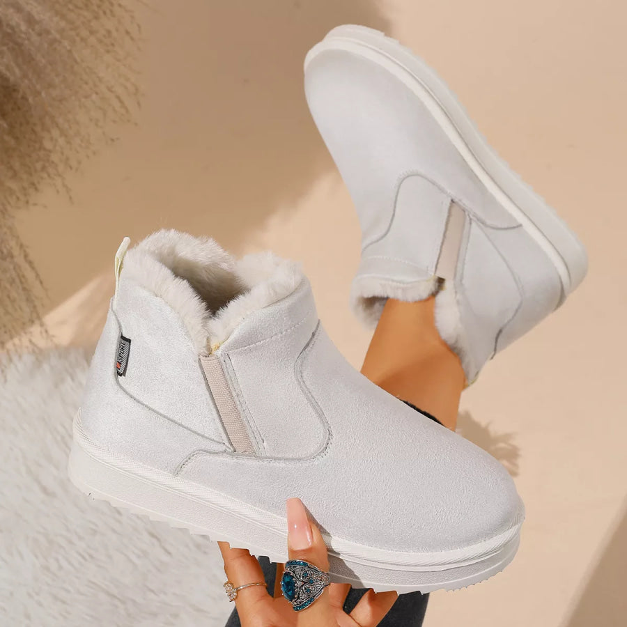 Plush Lined Winter Ankle Boots Apparel and Accessories