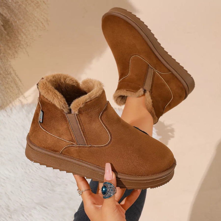 Plush Lined Winter Ankle Boots Apparel and Accessories