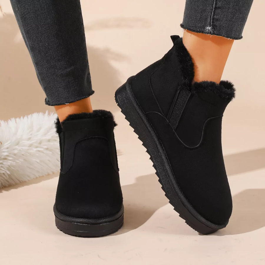 Plush Lined Winter Ankle Boots Apparel and Accessories