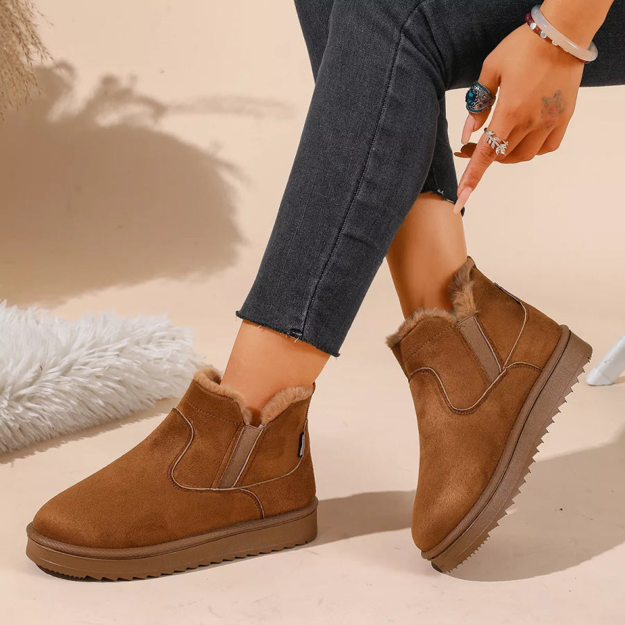 Plush Lined Winter Ankle Boots Apparel and Accessories