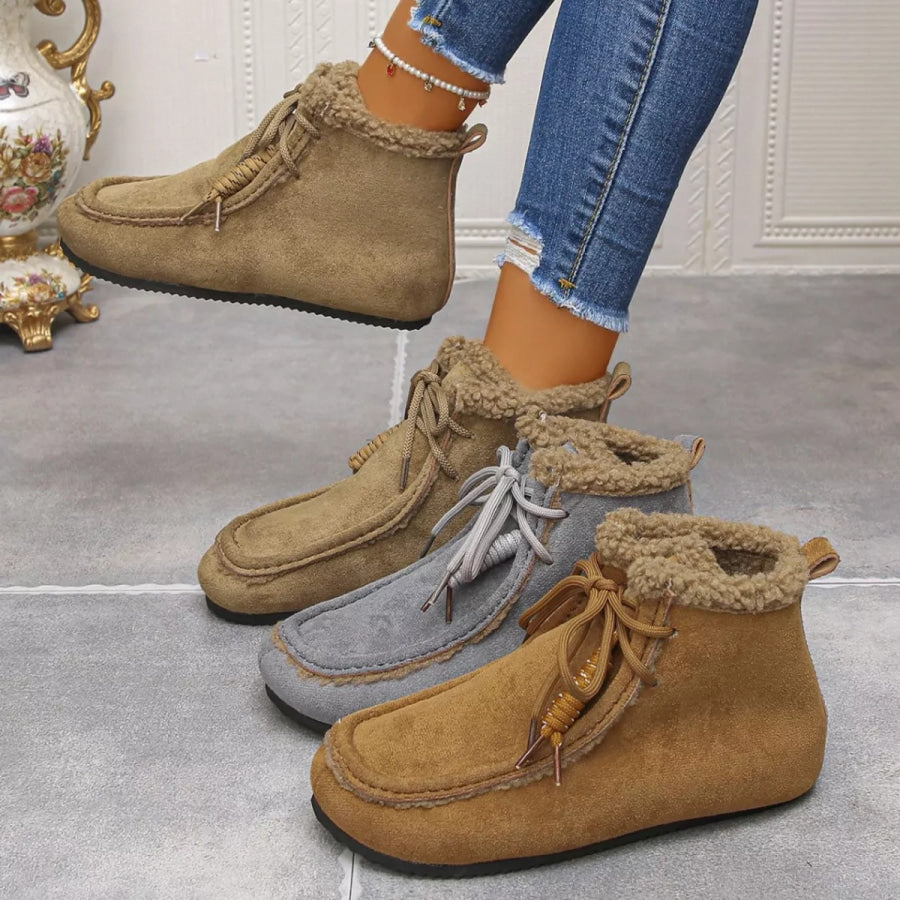 Plush Lining Ankle Boots Apparel and Accessories