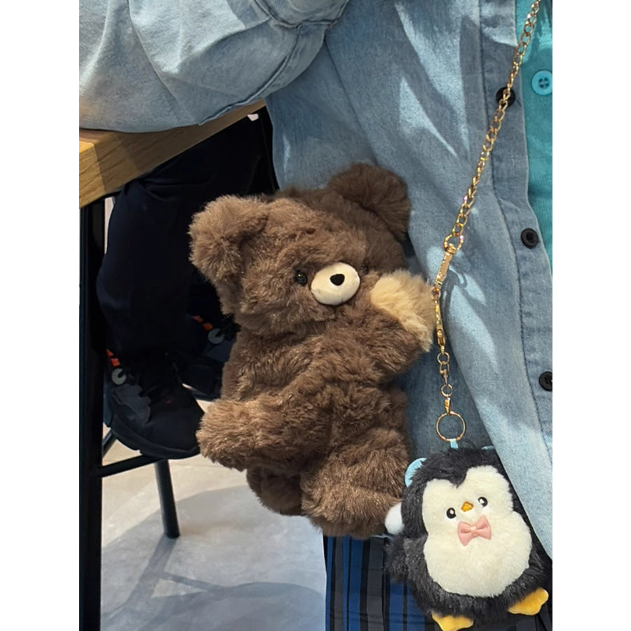 Plush Teddy Bear Backpack Bag Dark Brown / One Size Apparel and Accessories