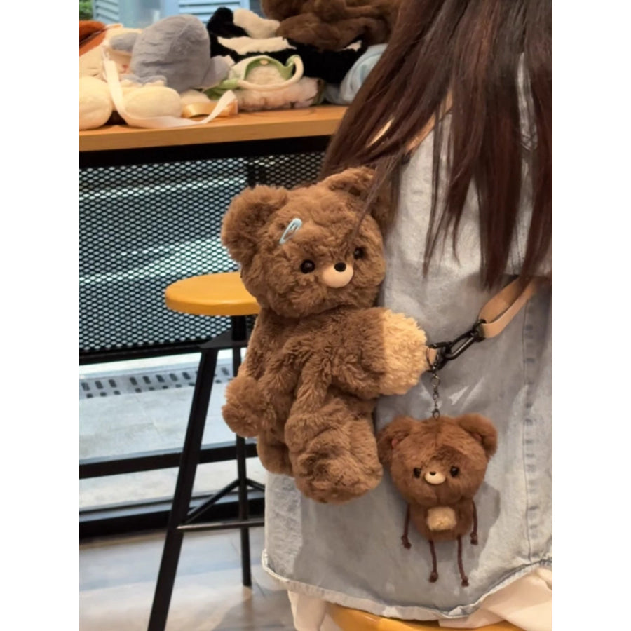 Plush Teddy Bear Backpack Bag Dark Brown / One Size Apparel and Accessories