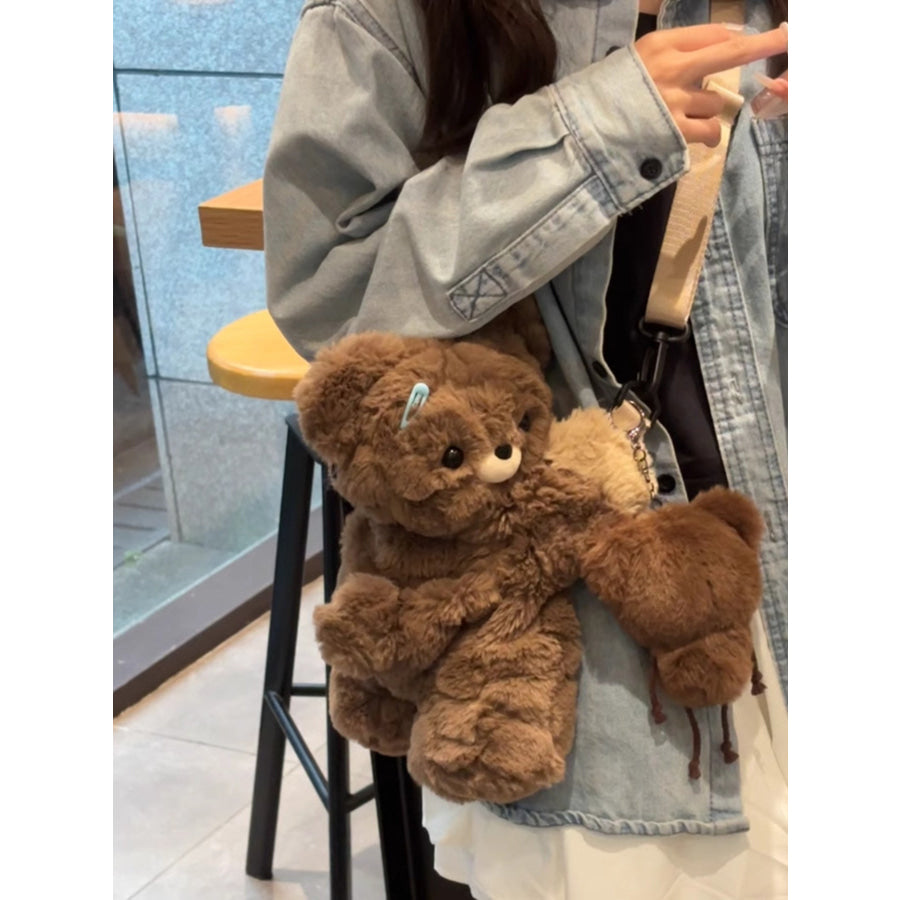 Plush Teddy Bear Backpack Bag Dark Brown / One Size Apparel and Accessories