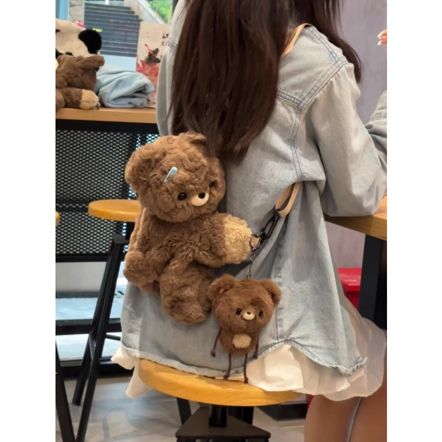 Plush Teddy Bear Backpack Bag Dark Brown / One Size Apparel and Accessories
