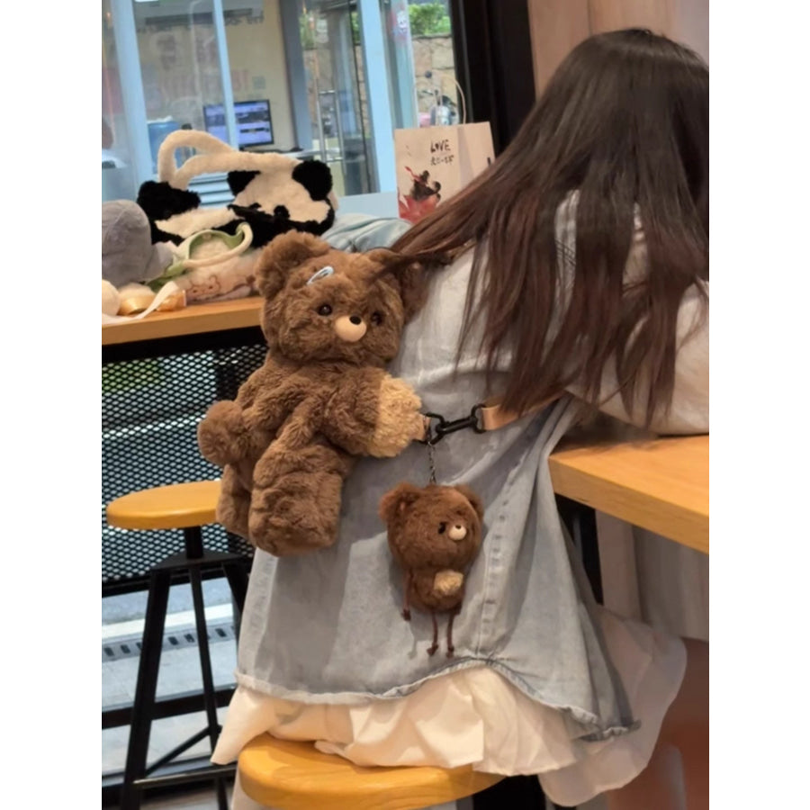 Plush Teddy Bear Backpack Bag Dark Brown / One Size Apparel and Accessories