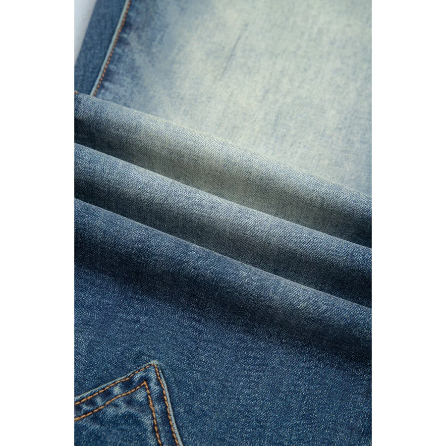 Pocket Detail Flare Leg Jeans Apparel and Accessories