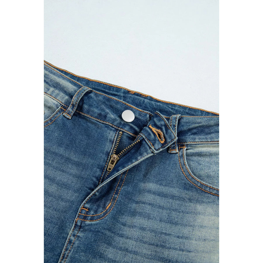 Pocket Detail Flare Leg Jeans Apparel and Accessories