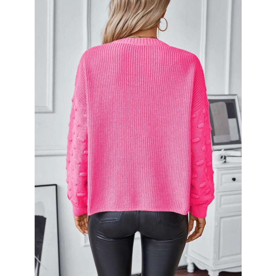 Pocket Detail Round Neck Sweater Apparel and Accessories