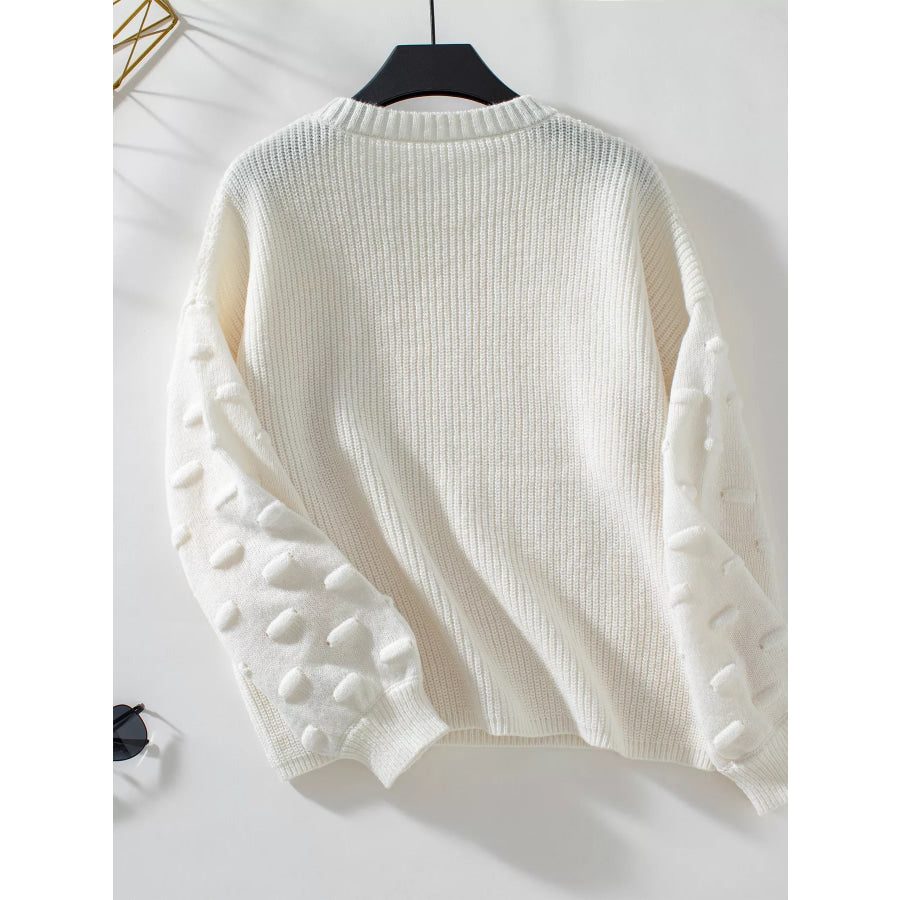 Pocket Detail Round Neck Sweater Apparel and Accessories