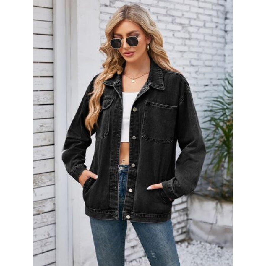 Pocketd Button Up Detachable Hooded Denim Jacket Apparel and Accessories