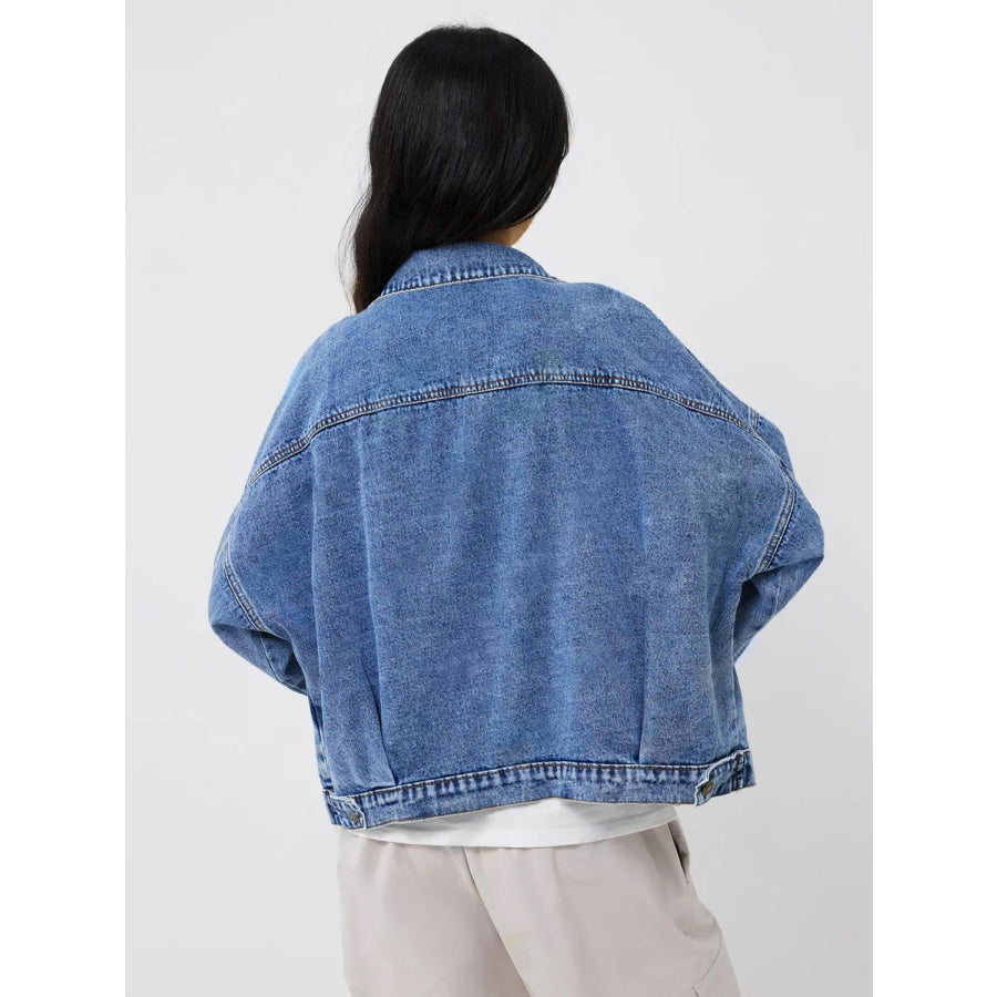 Pocketed Button Up Long Sleeve Denim Top Medium / XS Apparel and Accessories