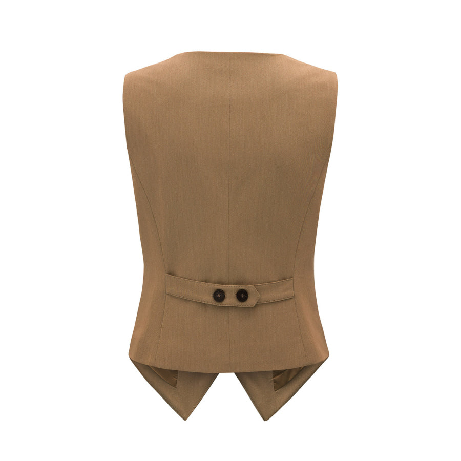 Pocketed Button Up Vest Apparel and Accessories