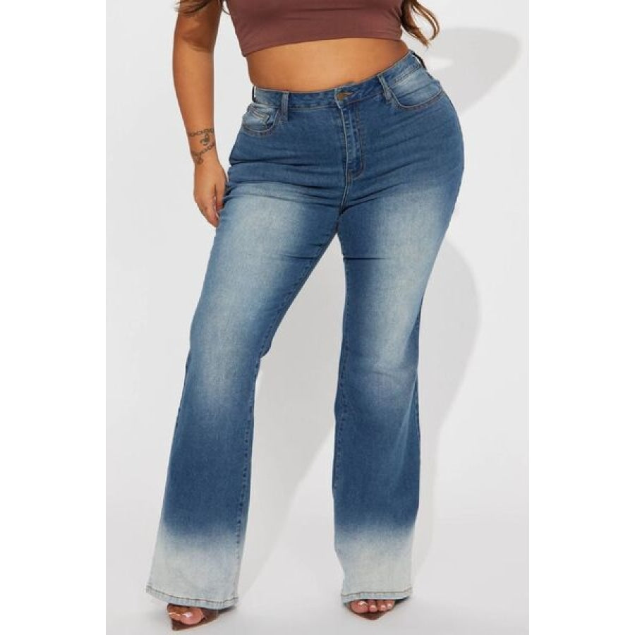 Pocketed Buttoned Straight Jeans Apparel and Accessories