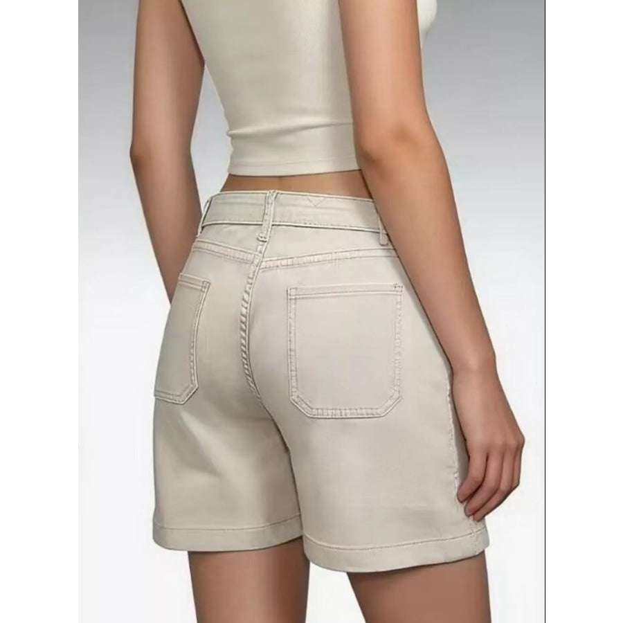 Pocketed Denim Shorts Apparel and Accessories