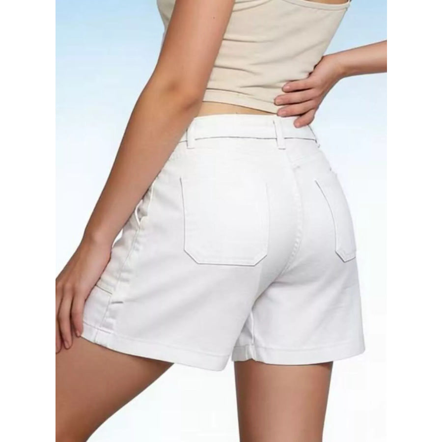 Pocketed Denim Shorts Apparel and Accessories