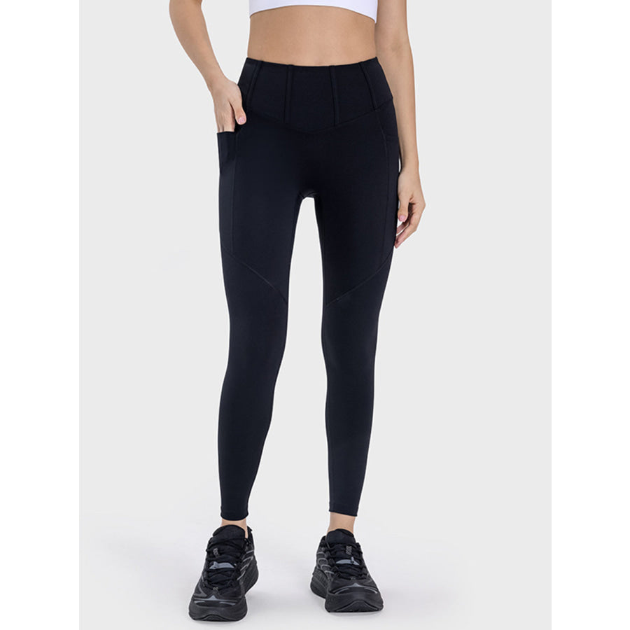 Pocketed High Waist Active Leggings Black / 4 Apparel and Accessories