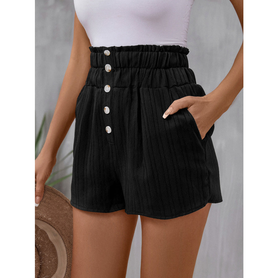 Pocketed High Waist Shorts Apparel and Accessories