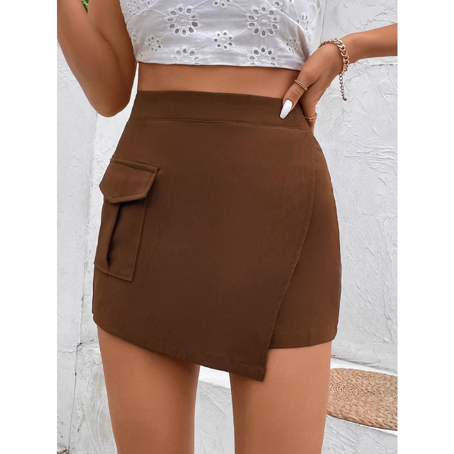 Pocketed High Waist Shorts Apparel and Accessories