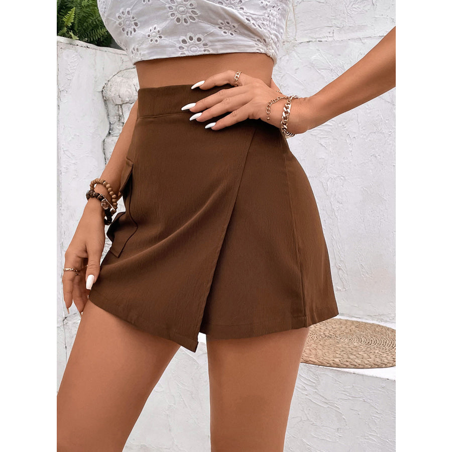 Pocketed High Waist Shorts Apparel and Accessories