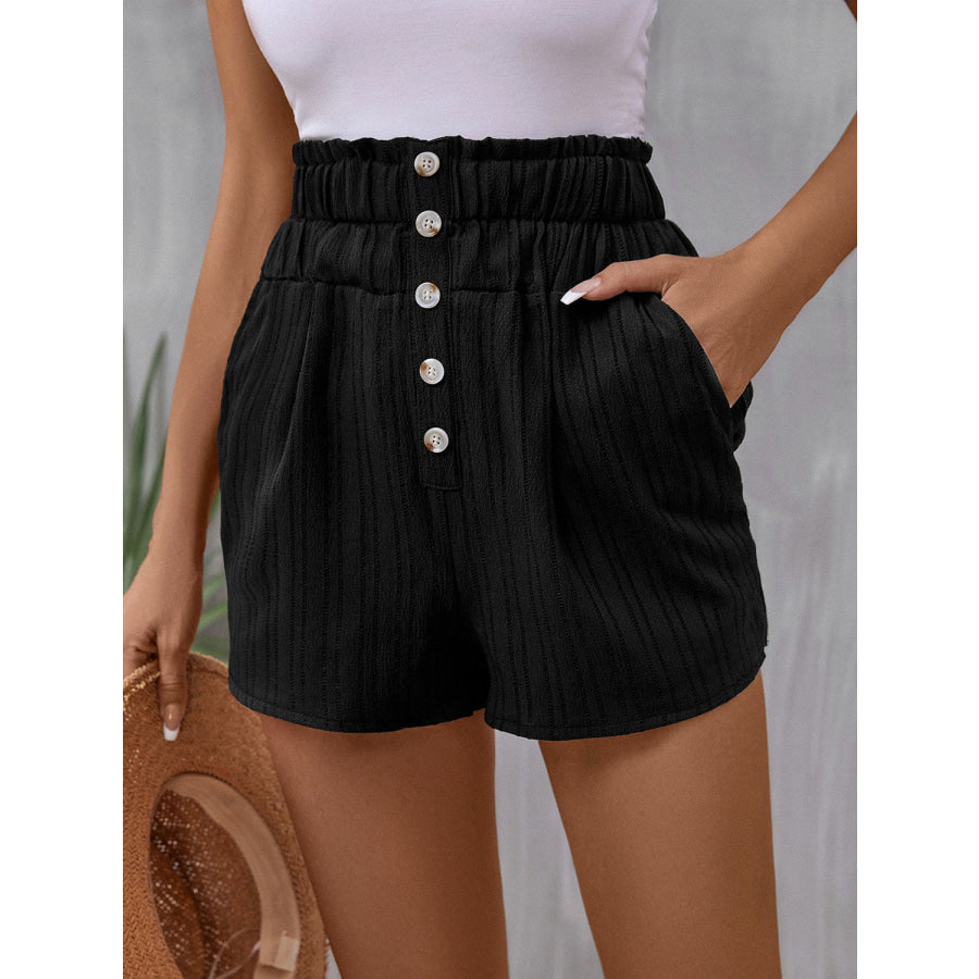 Pocketed High Waist Shorts Apparel and Accessories