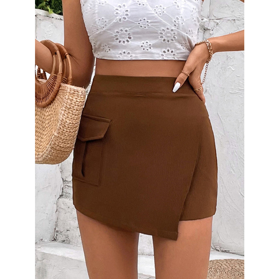 Pocketed High Waist Shorts Apparel and Accessories