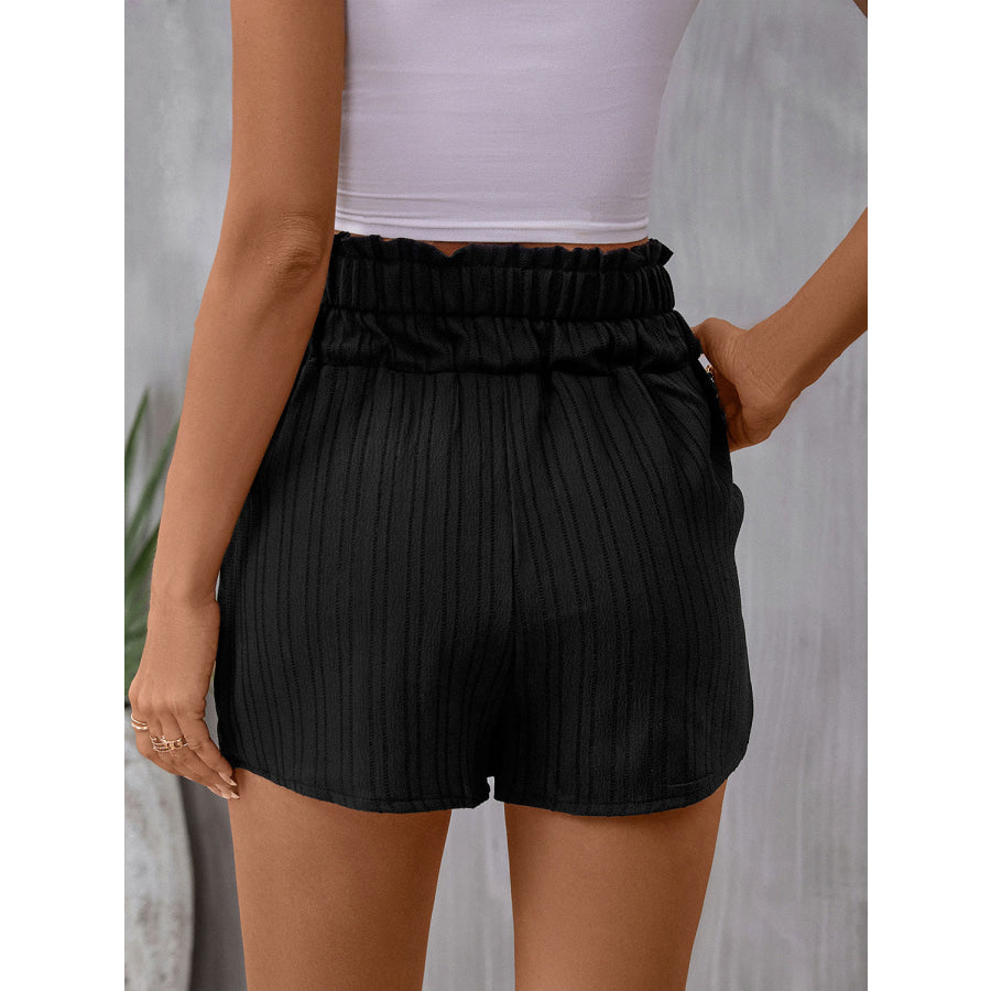 Pocketed High Waist Shorts Apparel and Accessories