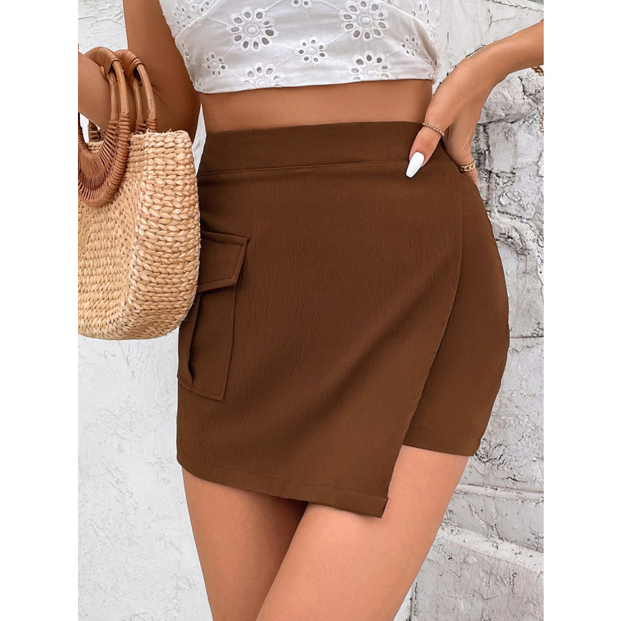 Pocketed High Waist Shorts Apparel and Accessories