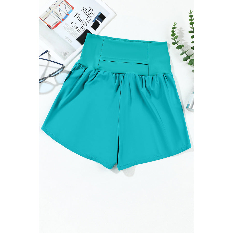 Pocketed High Waist Swim Shorts Apparel and Accessories