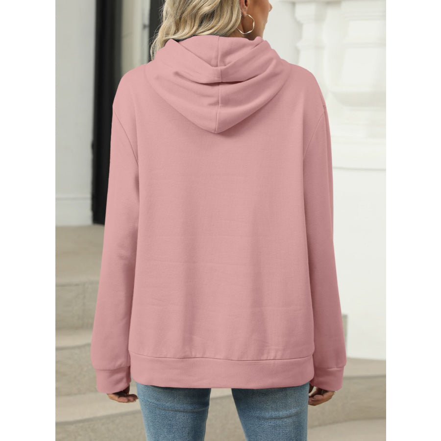 Pocketed Long Sleeve Hoodie Apparel and Accessories