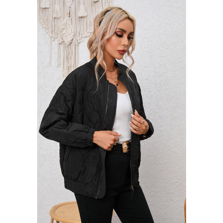 Pocketed Open Front Winter Coat Apparel and Accessories