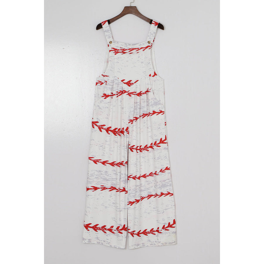 Pocketed Printed Wide Strap Overall Multicolor / S Apparel and Accessories