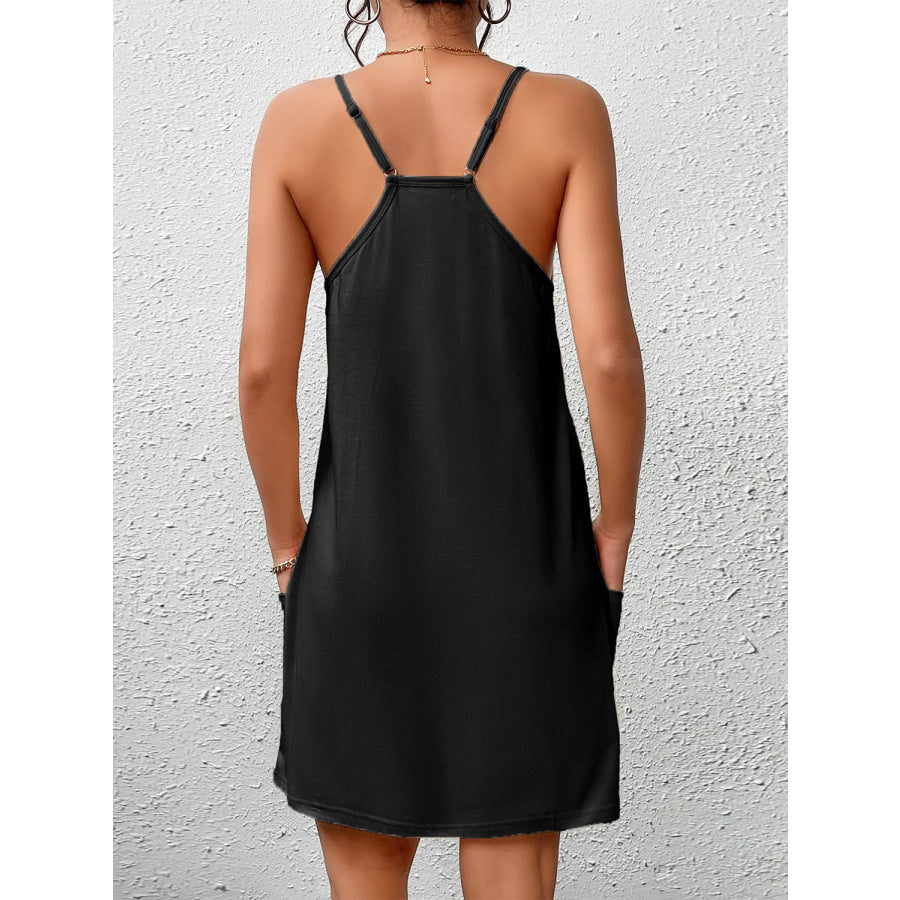 Pocketed Scoop Neck Cami Dress Apparel and Accessories