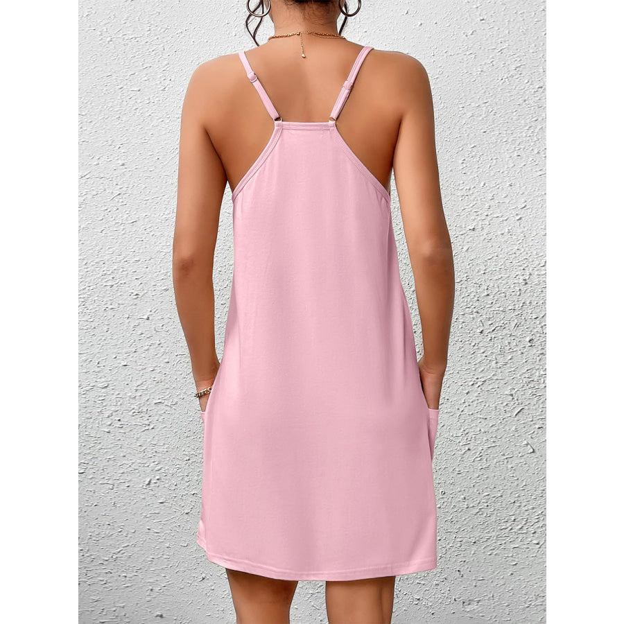 Pocketed Scoop Neck Cami Dress Apparel and Accessories