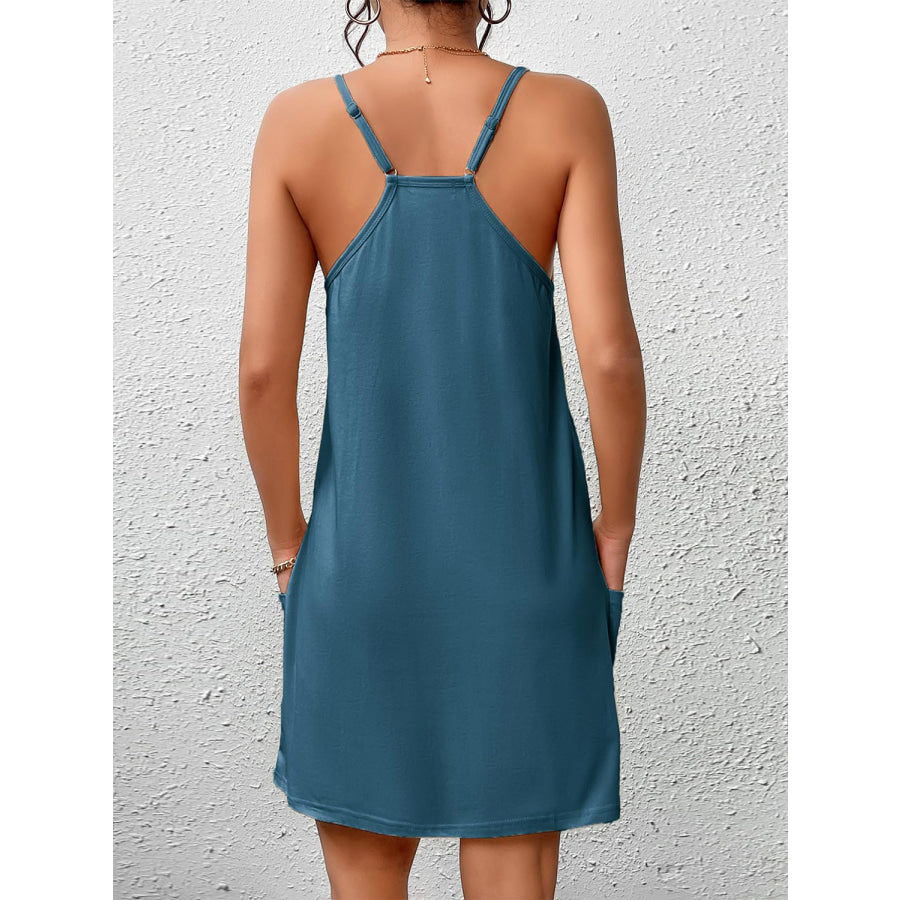 Pocketed Scoop Neck Cami Dress Apparel and Accessories