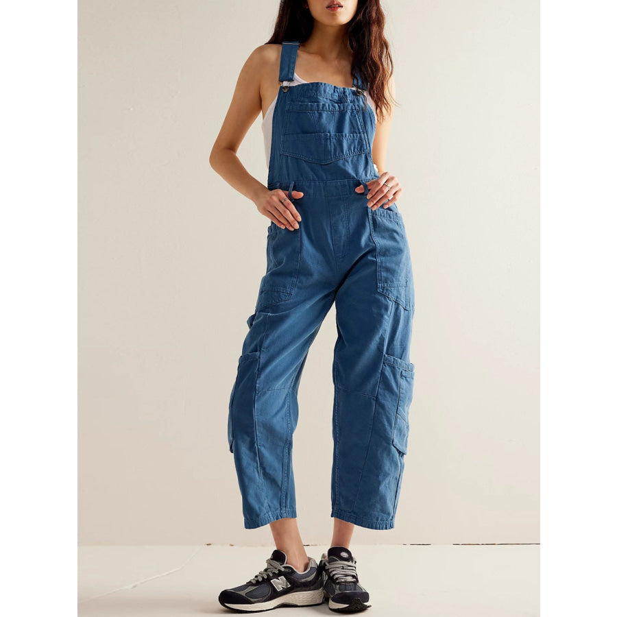 Pocketed Wide Strap Denim Overalls Medium / S Apparel and Accessories