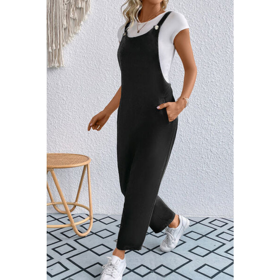 Pocketed Wide Strap Overall Apparel and Accessories