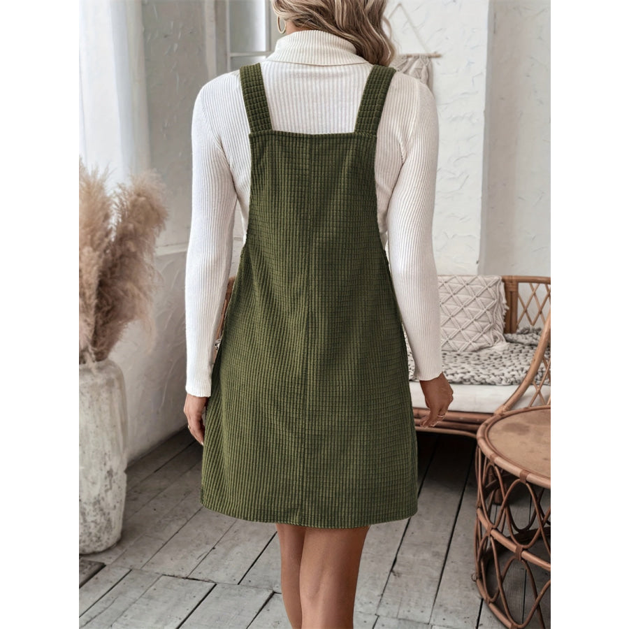 Pocketed Wide Strap Overall Dress Apparel and Accessories