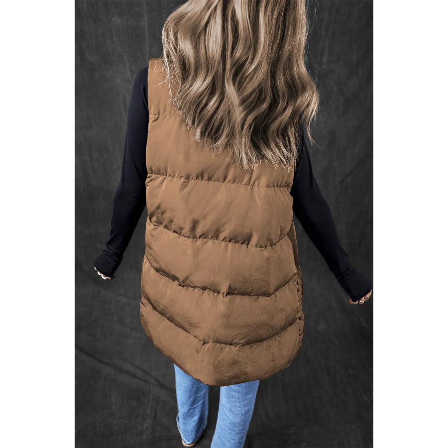 Pocketed Zip Up Vest Coat Apparel and Accessories