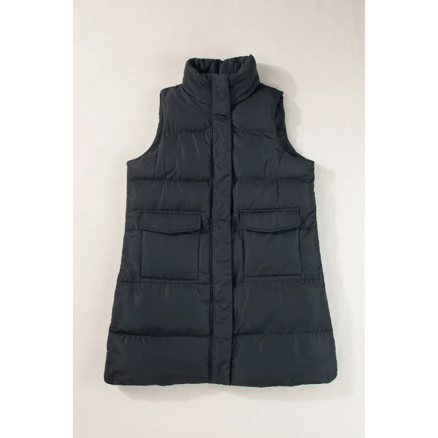 Pocketed Zip Up Vest Coat Apparel and Accessories