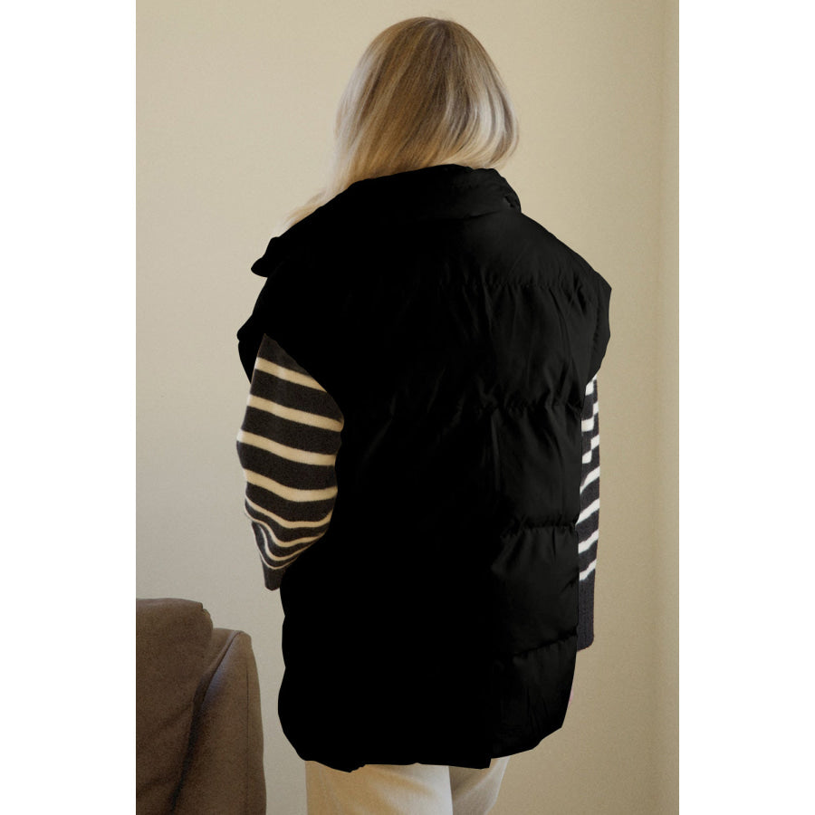 Pocketed Zip Up Vest Coat Apparel and Accessories