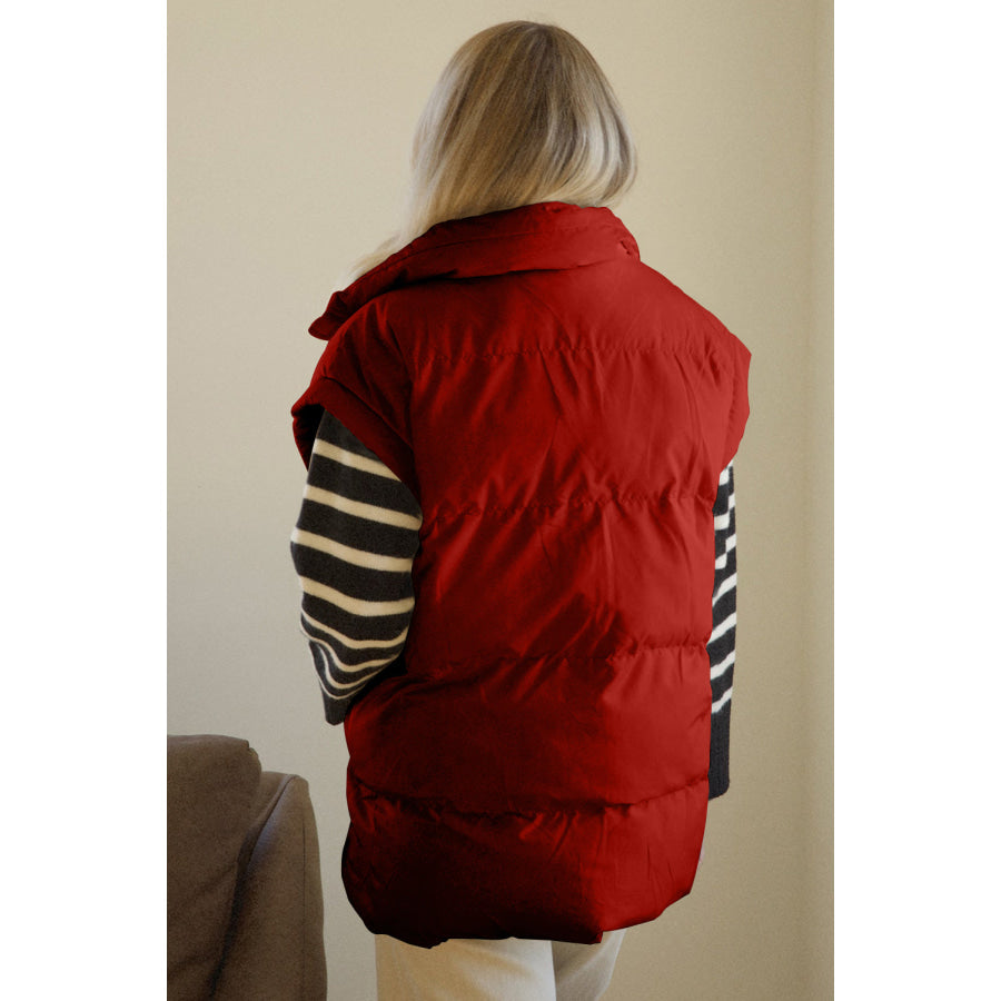 Pocketed Zip Up Vest Coat Apparel and Accessories